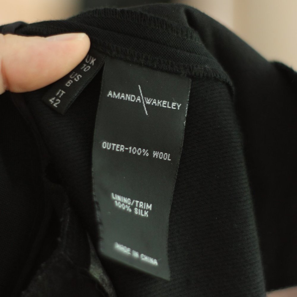 Amanda Wakeley Solid Black Wool Pants - image 4